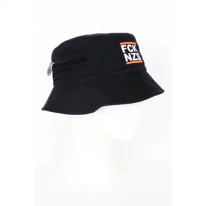 True Rebel Reversible Bucket Hat FCK NZS Black