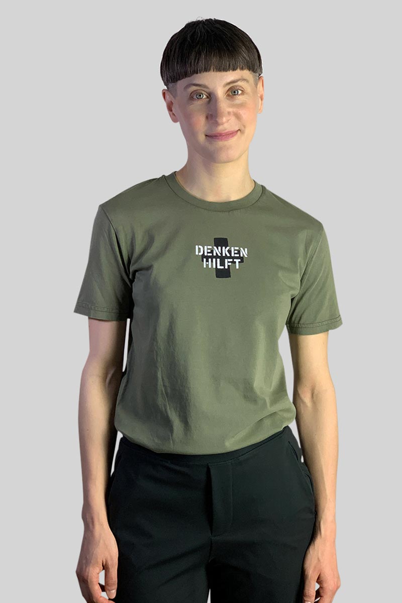 Denken hilft Shirt von Elternhaus in oliv