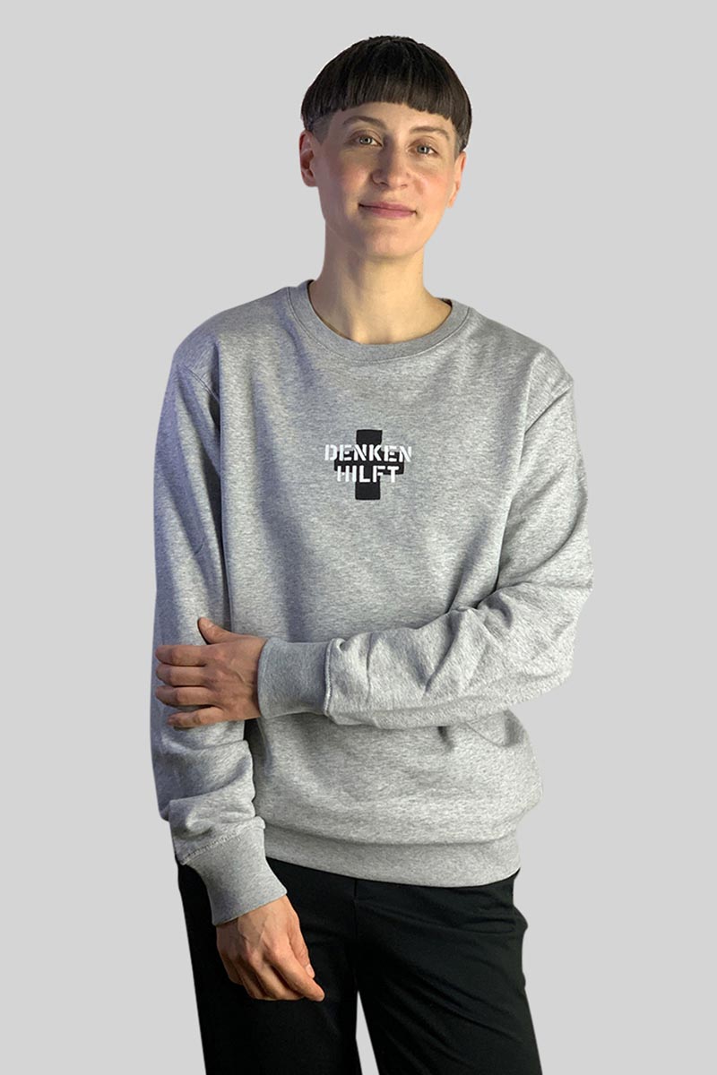 Denken hilft Sweater von Elternhaus in hellgrau