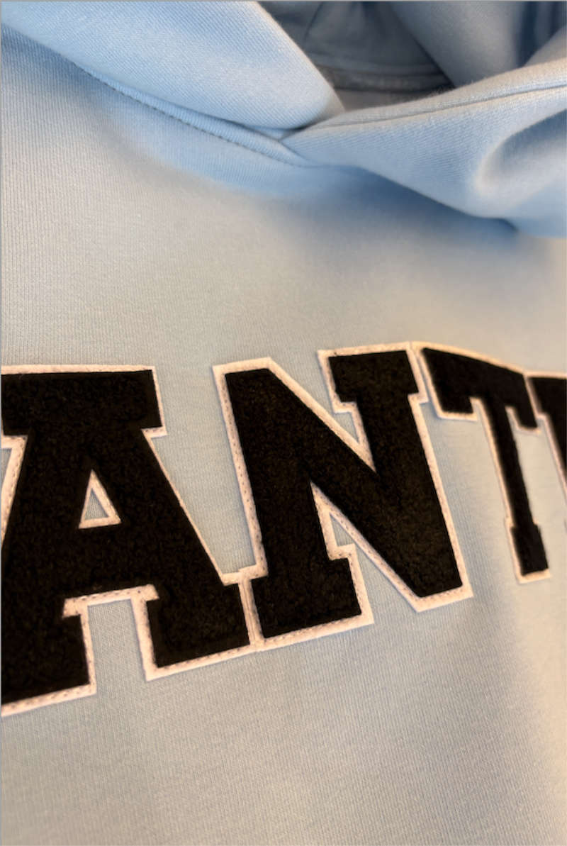 ANTI Hoodie in hellblau mit kurzem Arm von Elternhaus