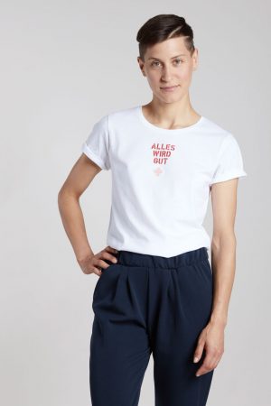 Alles wird gut - Damenshirt mit aufgerolltem Arm von Elternhaus