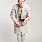 Gerade geschnittener Cordmantel mit Streifen in coral von Elternhaus