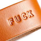 FUCK. Against bad vibes Pflanzlich gegerbtes Lederschlüsselband mit Wortprägung